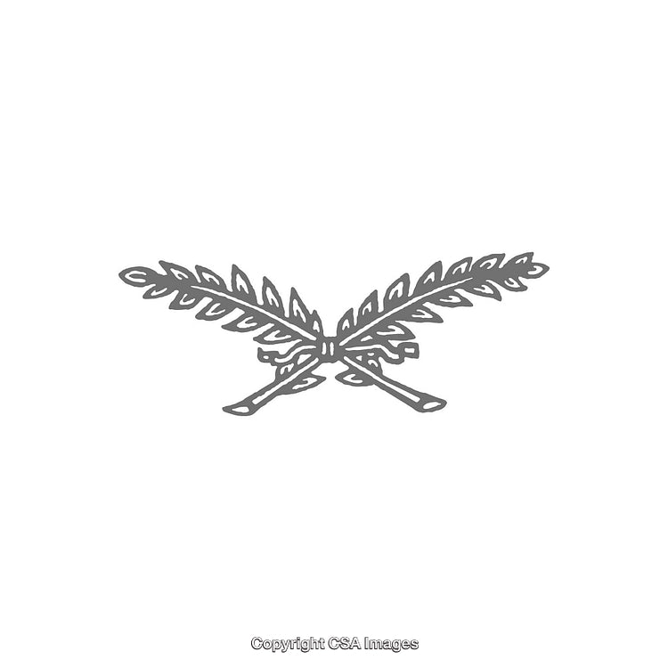 Minimalist Illustration of Crossed Olive Branches Symbolizing Peace and Victory
