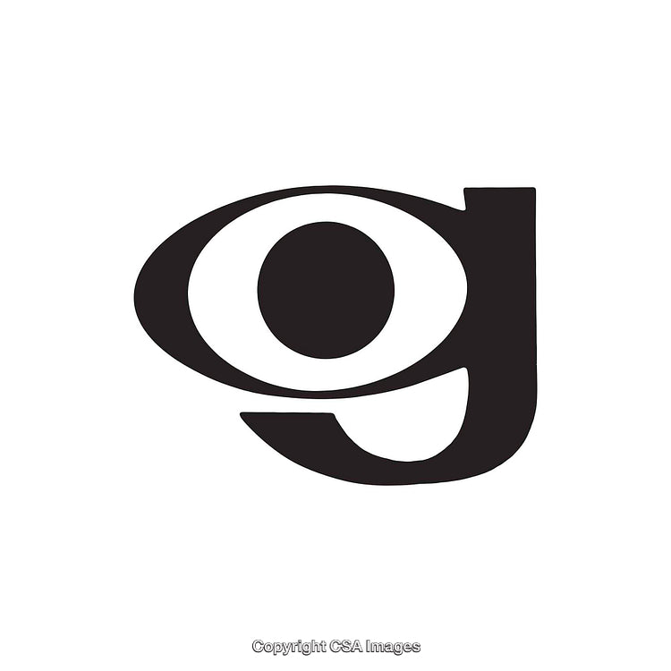 Creative Bold Black and White Letter G Design with Eye Motif