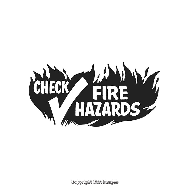 Fire Safety Sign with Informative Check Fire Hazards Message