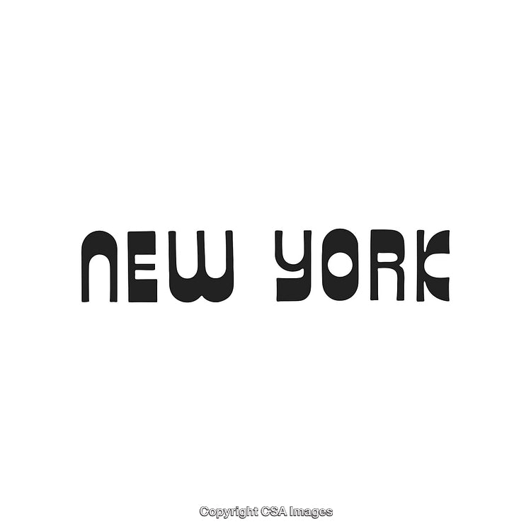 Stylized Black Modern Typography Featuring New York Text on White Background