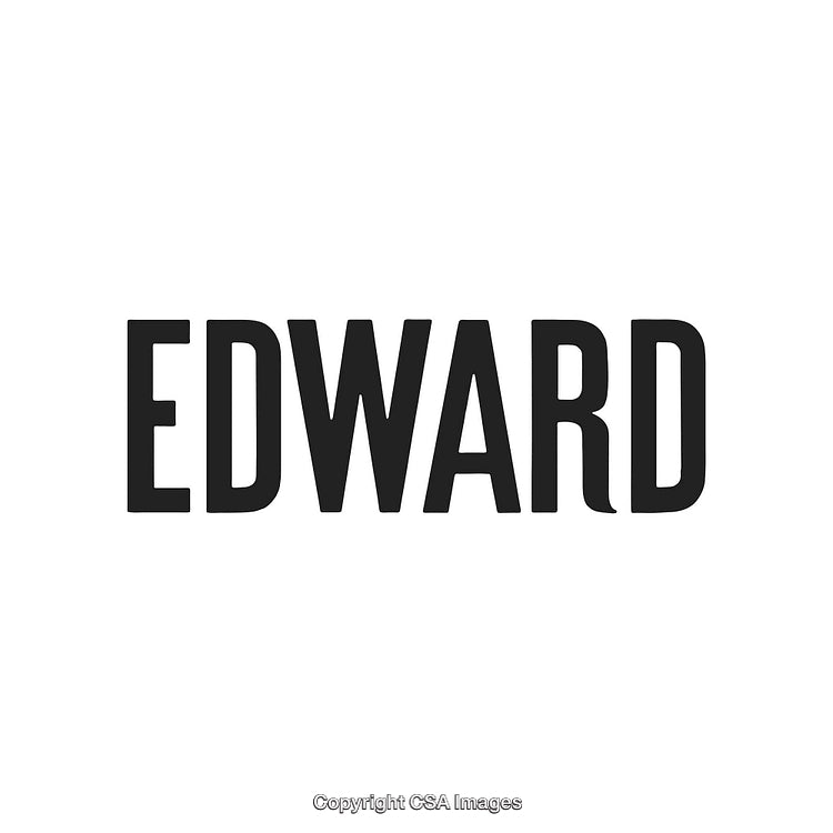 Black Serif Typography Spelling Out the Name Edward on a White Background