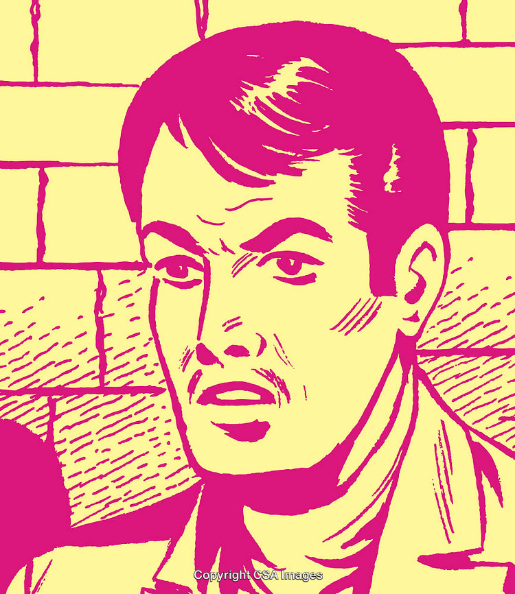 Vibrant Pop Art Illustration of a Man in Retro Comic Style