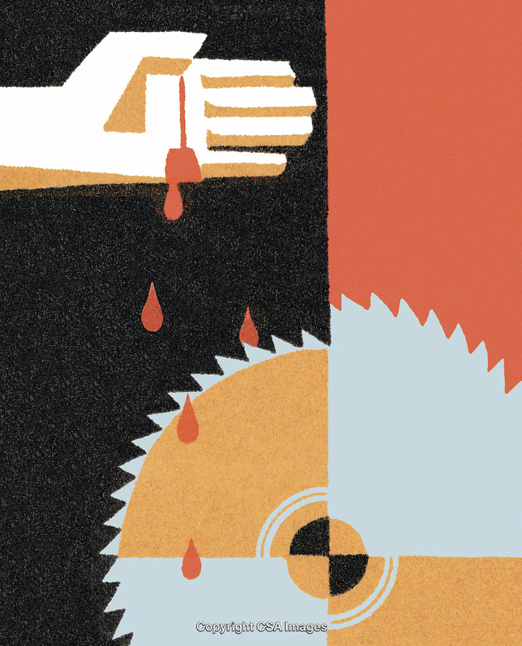 Illustration of Safety Risks with Sharp Objects and Accident Prevention