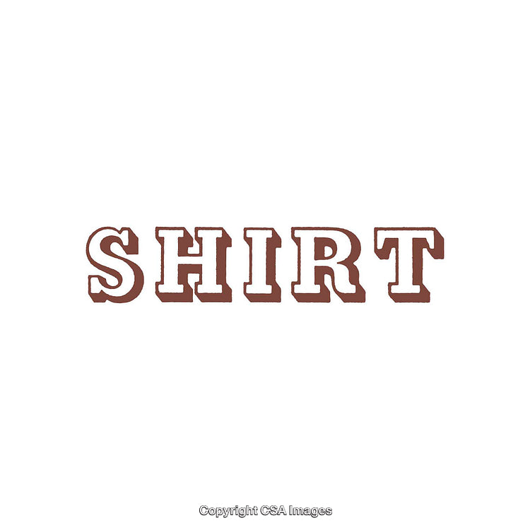 Brown Text Design Featuring the Word Shirt in Block Letters