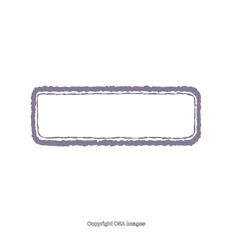 Abstract Textured Frame Outline in Purple on White Background