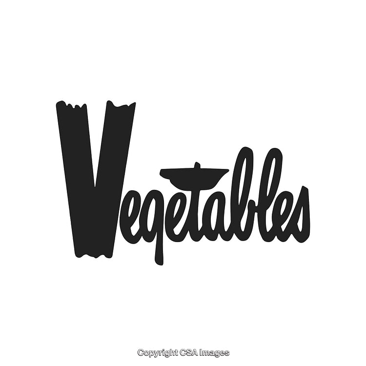 Stylized Black And White Text Design Promoting Fresh Vegetables
