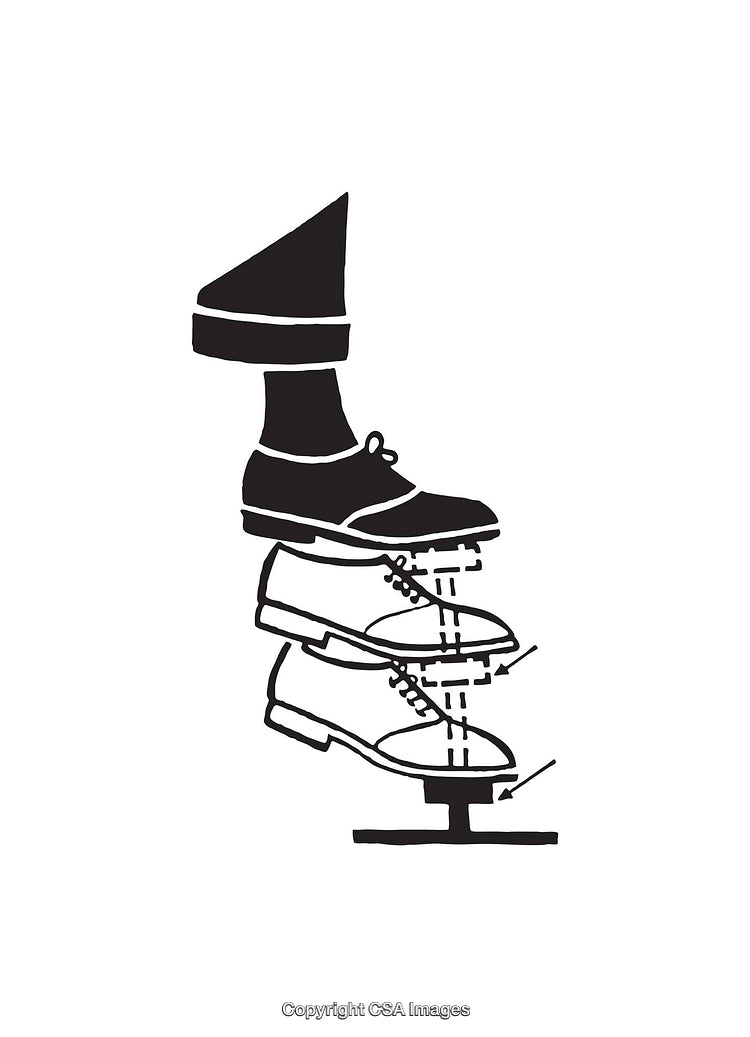 Illustration of a Foot Wearing Shoes with Dynamic Motion Concept