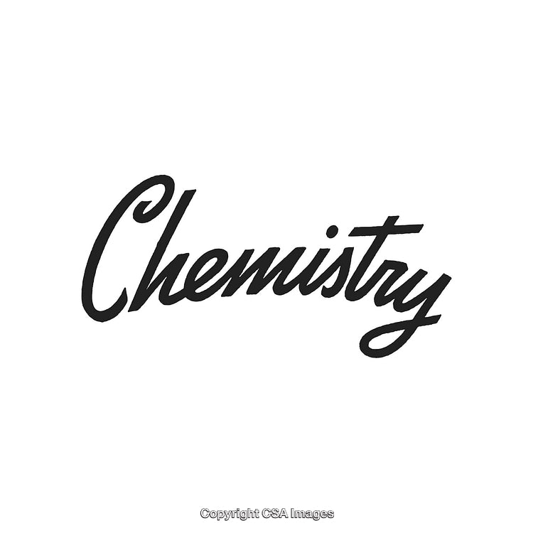 Stylized Handwritten Chemistry Word in Black on a White Background