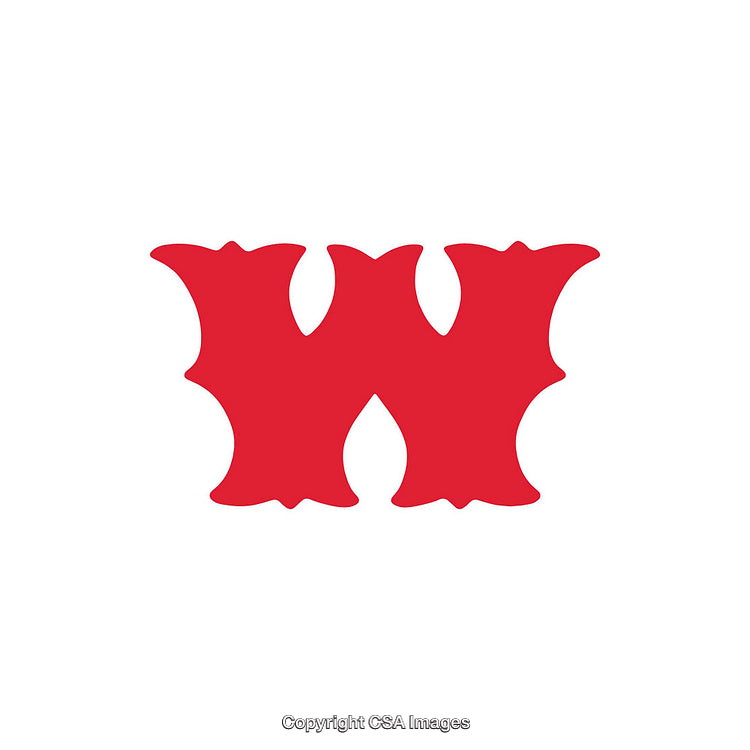 Red Stylized Letter W Design Isolated on White Background