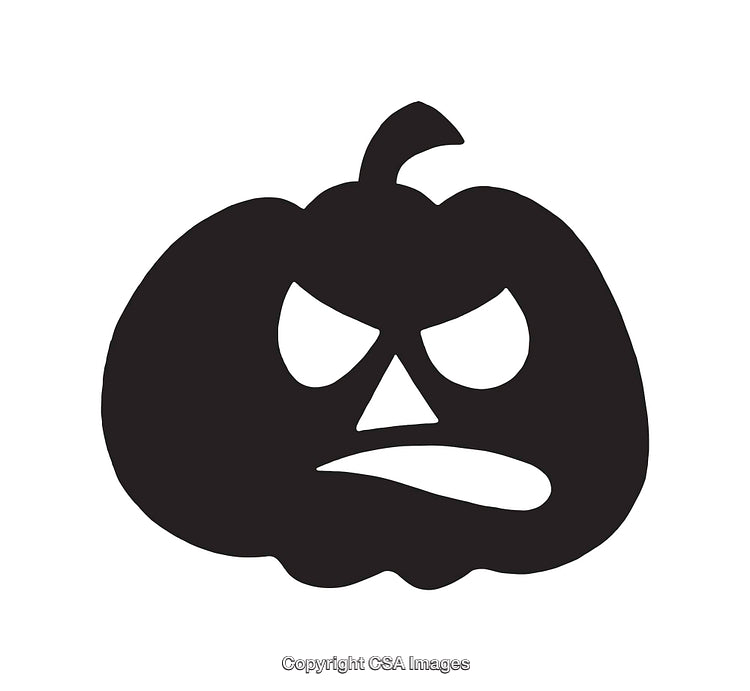 Silhouette of an Angry Jack-o'-Lantern Halloween Design