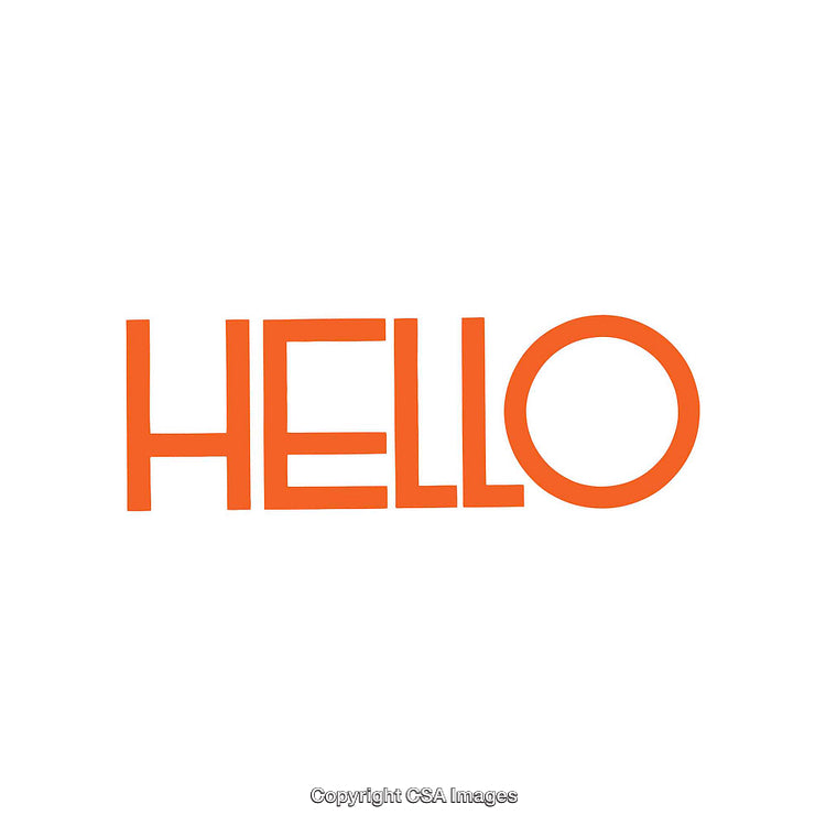 Minimalist Typography Design Featuring the Word 'Hello' in Bold Orange Font