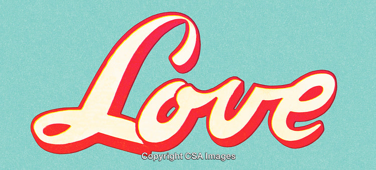 Colorful Retro Typography Design Featuring the Word Love on a Turquoise Background