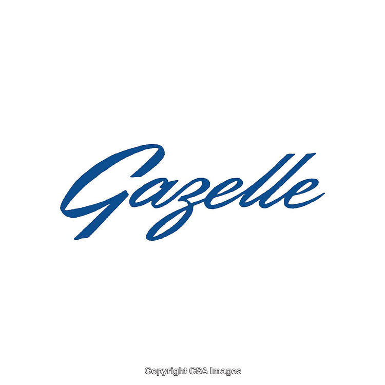 Blue Cursive Gazelle Text Logo on White Background for Branding