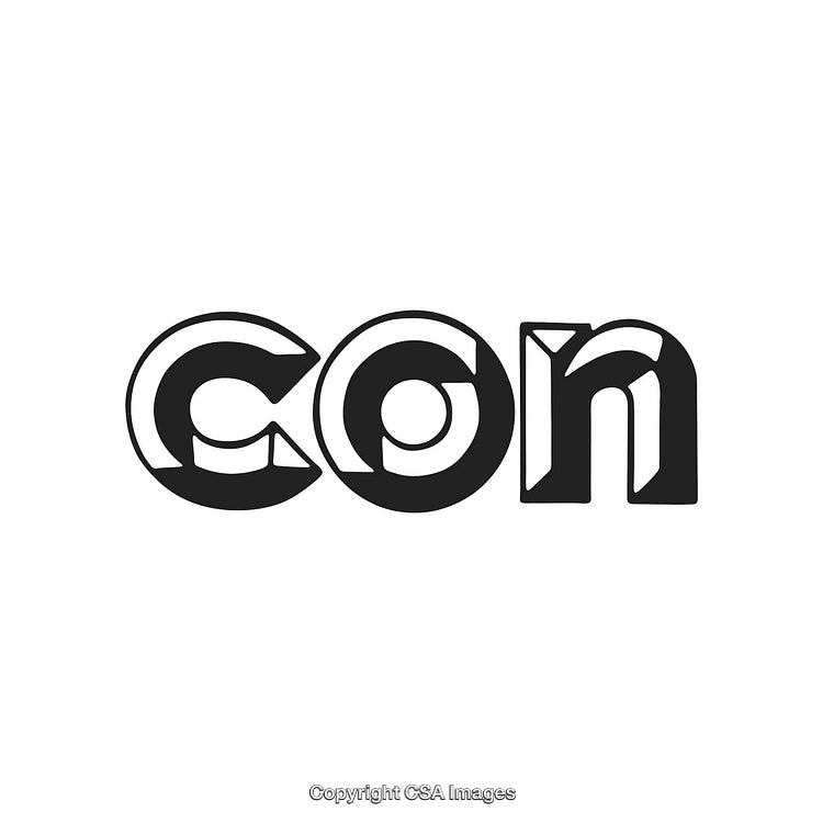 Graphic Design of Stylized Letters Forming the Word 'Con'