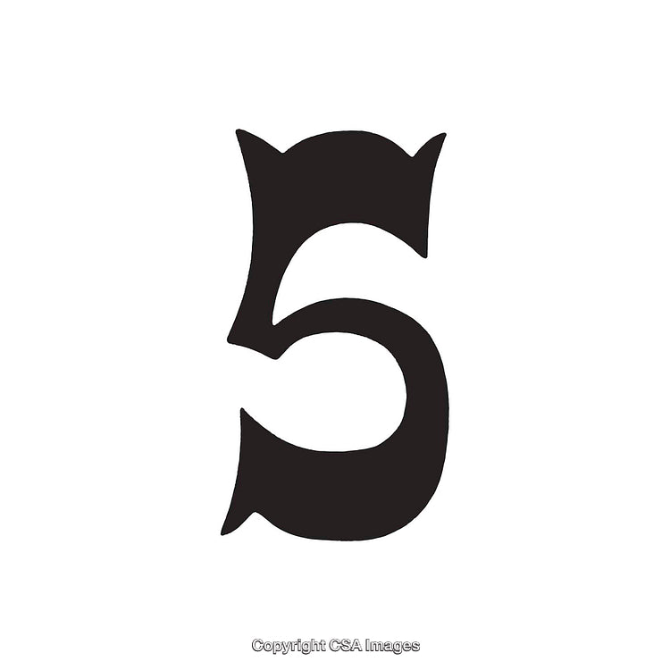 Creative Depiction of the Number Five in Unique Artistic Style