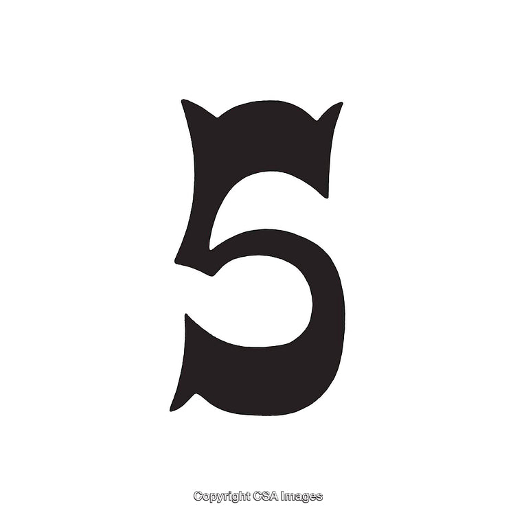 Creative Depiction of the Number Five in Unique Artistic Style