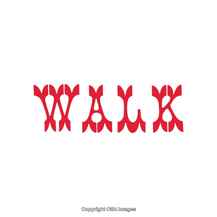 Creative Typography Featuring the Word 'Walk' in Bold Red Letters