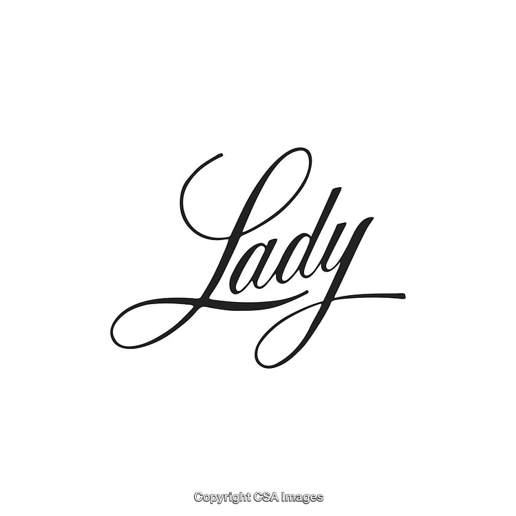 Elegant Script Typography featuring the Word Lady in a Sophisticated Design