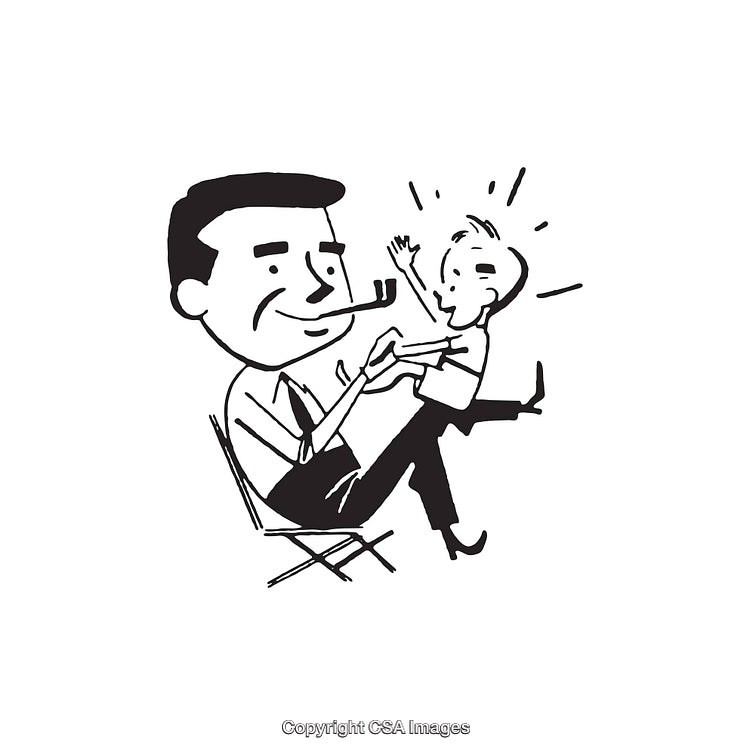 Illustration of a Father and Child in Joyful Interaction