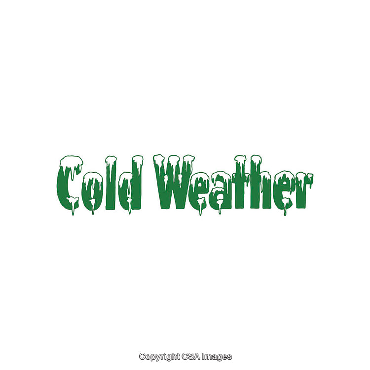 Cold Weather Text with Dripping Ice Themes on White Background