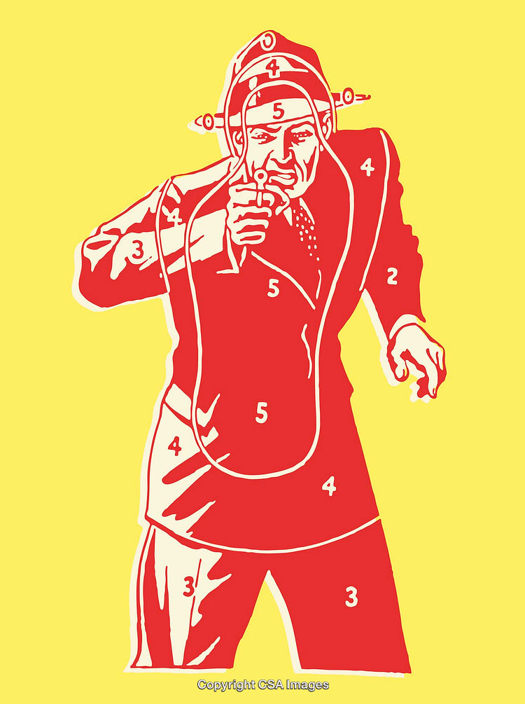 Retro Illustration of a Futuristic Figure with Technological Elements