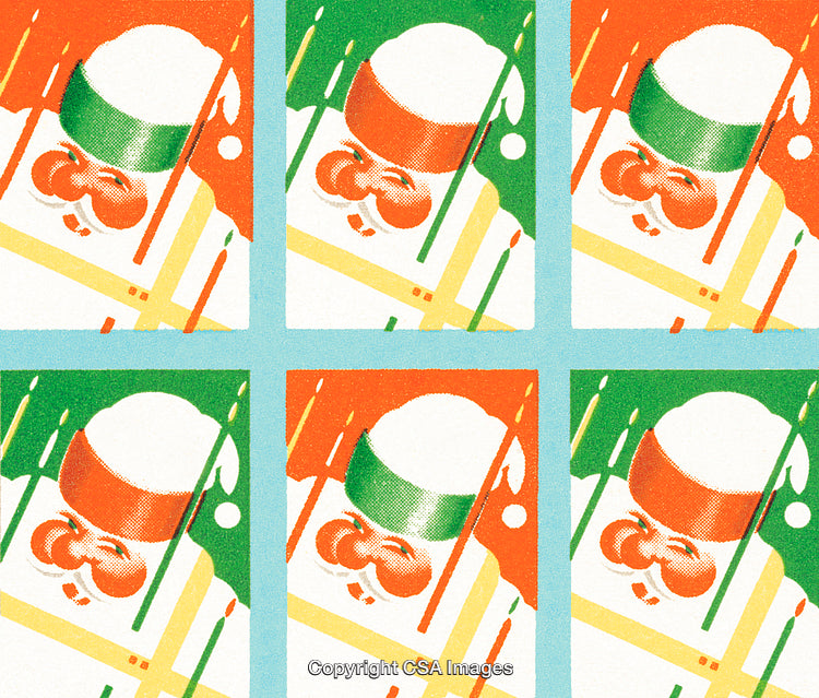Colorful Retro Style Santa Claus Pattern with Holiday Themed Design Elements