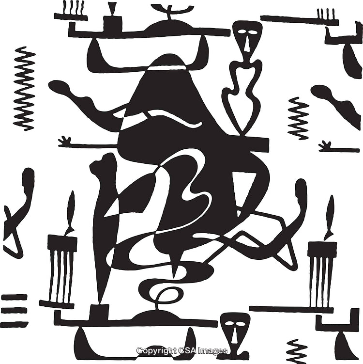 Black and White Abstract Shapes and Patterns in Minimalist Design