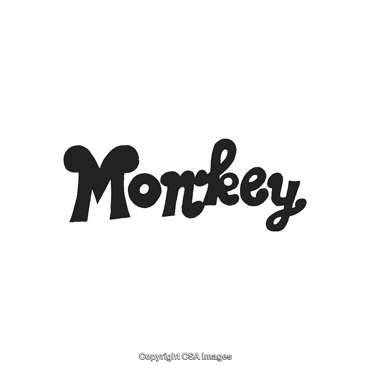 Creative Monkey Logo Design with Whimsical Font Style on White Background