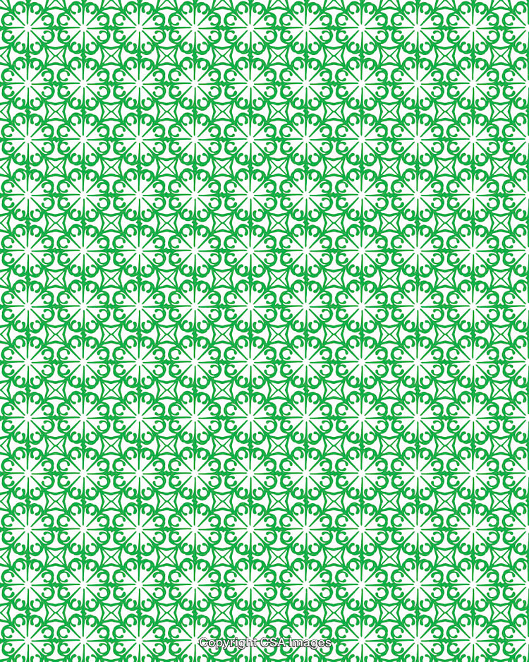 Intricate Green Floral Pattern Background With Repetitive and Symmetrical Design