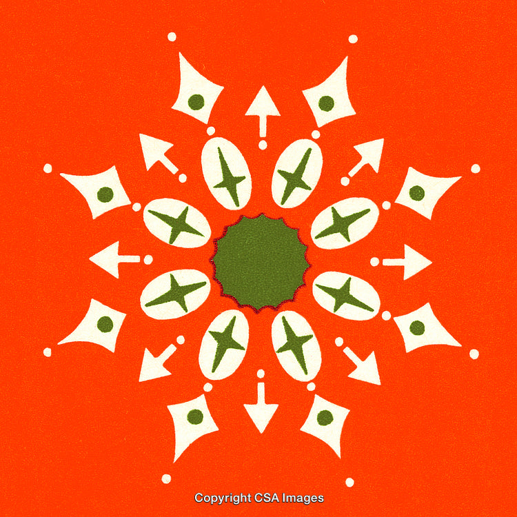 Abstract Geometric Pattern with Symmetry and Bright Contrasting Colors