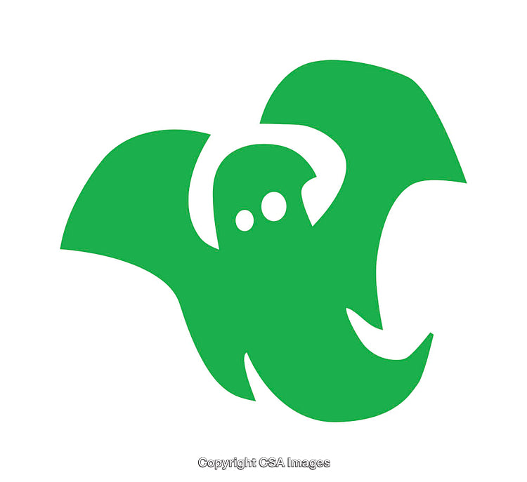Green Ghost-Shaped Icon Depicting a Playful and Simplistic Design