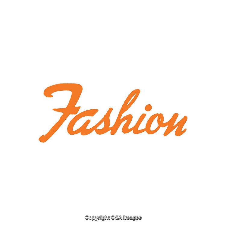 Orange Stylized Fashion Text Design on White Background