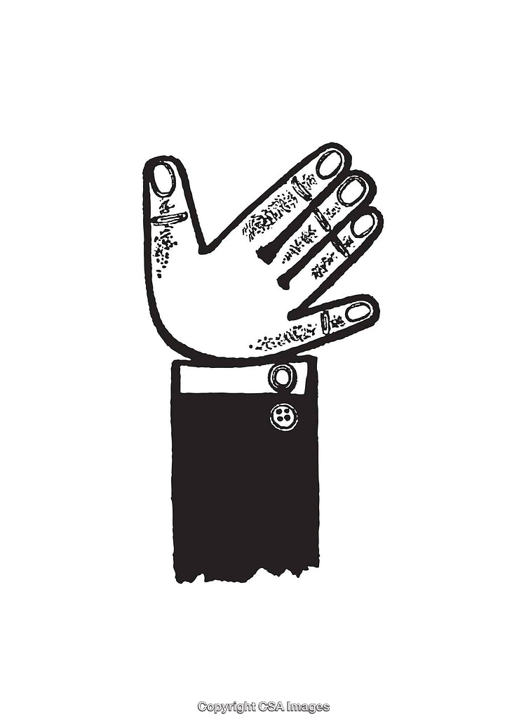 Black and White Hand Gesture Illustration With a Stylized Design