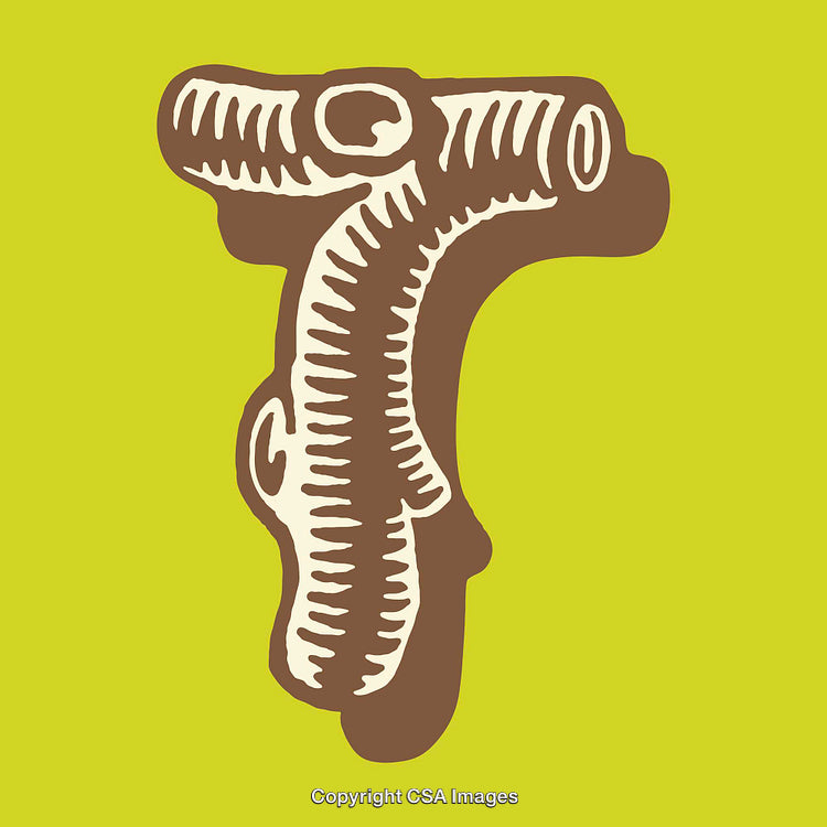 Creative Illustration of the Letter T Made with Abstract Art