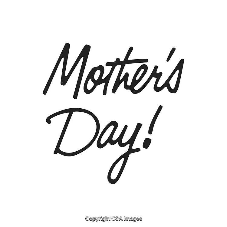 Elegant Handwritten Mother's Day Greeting in Black Script on White Background