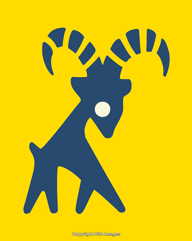 Graphic Goat Illustration with Bold Colors and Modern Design