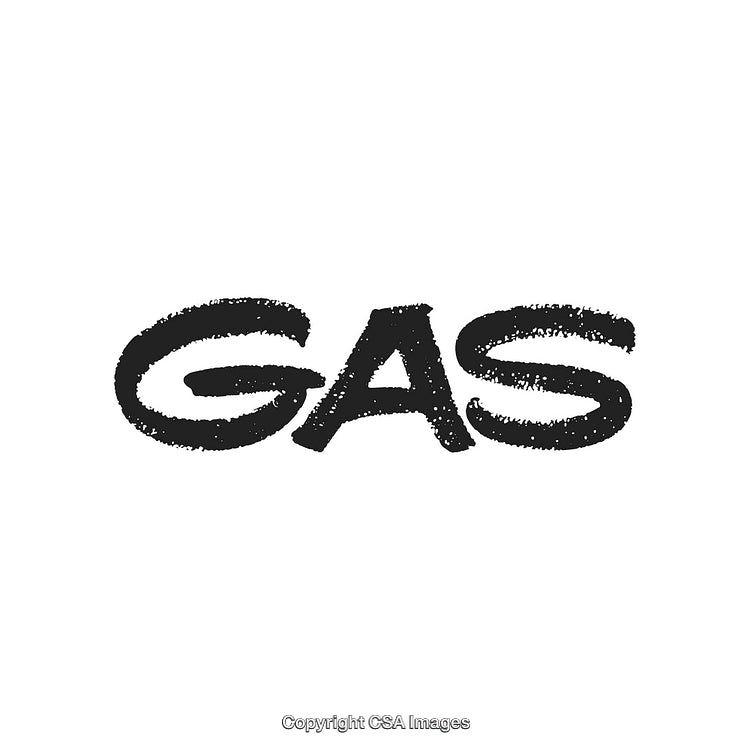 Bold Grunge Gas Text Design on White Background