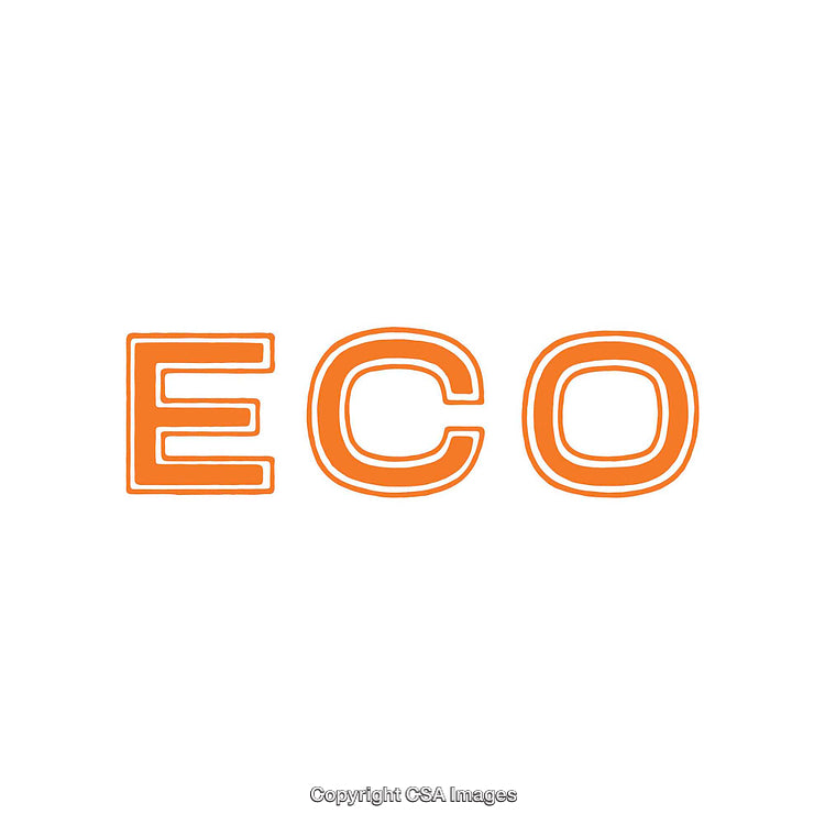 Stylized Orange ECO Text on a Clean White Background