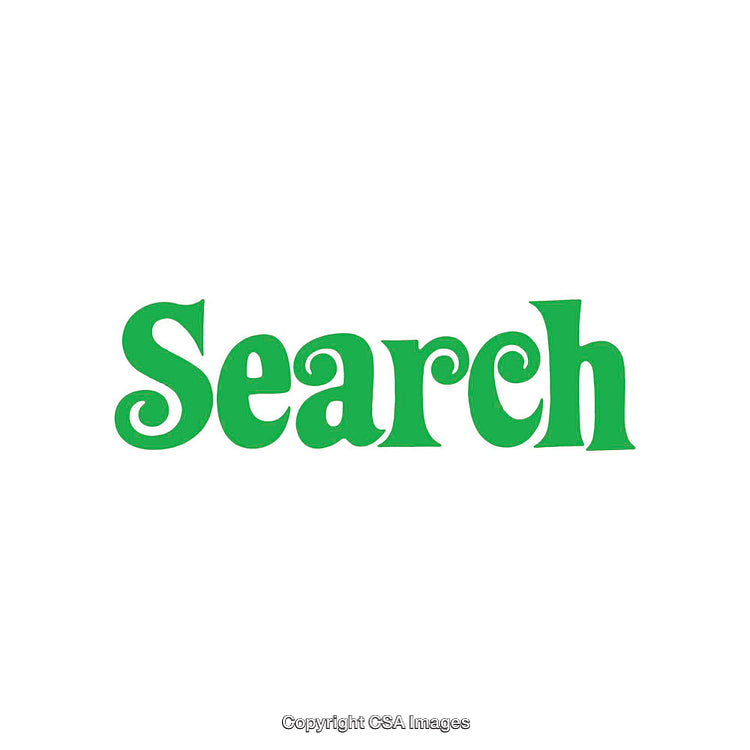 Green Stylized Search Text on White Background for Design Use