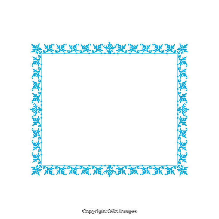 Elegant Blue Floral Frame for Decorative and Design Purposes