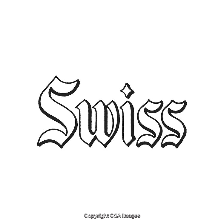 Elegant Blackletter Text Featuring Swiss Artistic Typography Style