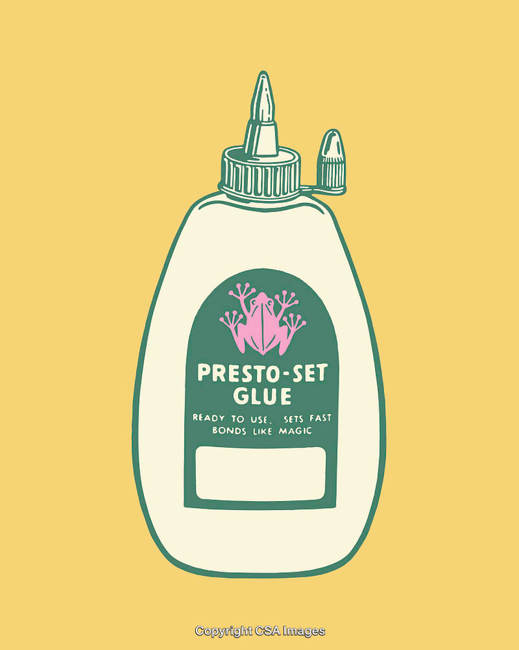 Vintage Style Line Art of Household Glue Bottle Illustration