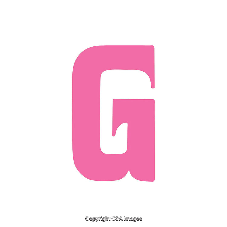 Stylized Pink Letter G on a White Background