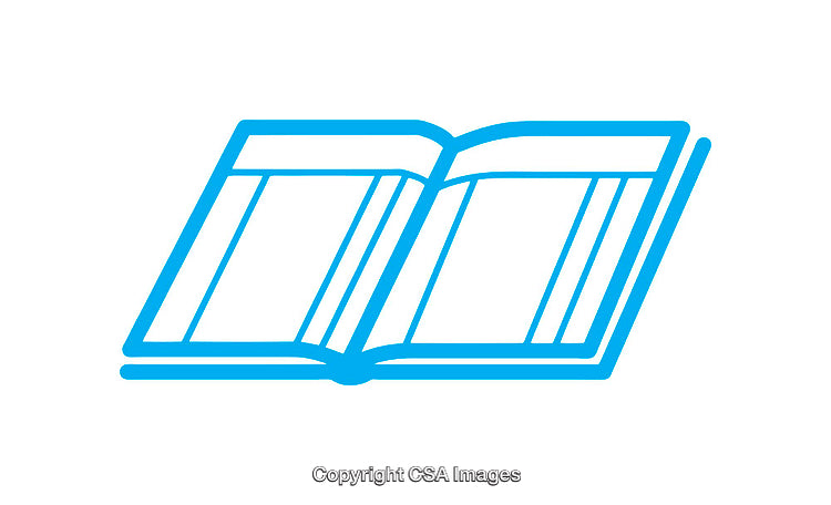 Open Book Icon in Minimal Outline Style with Blue Accents