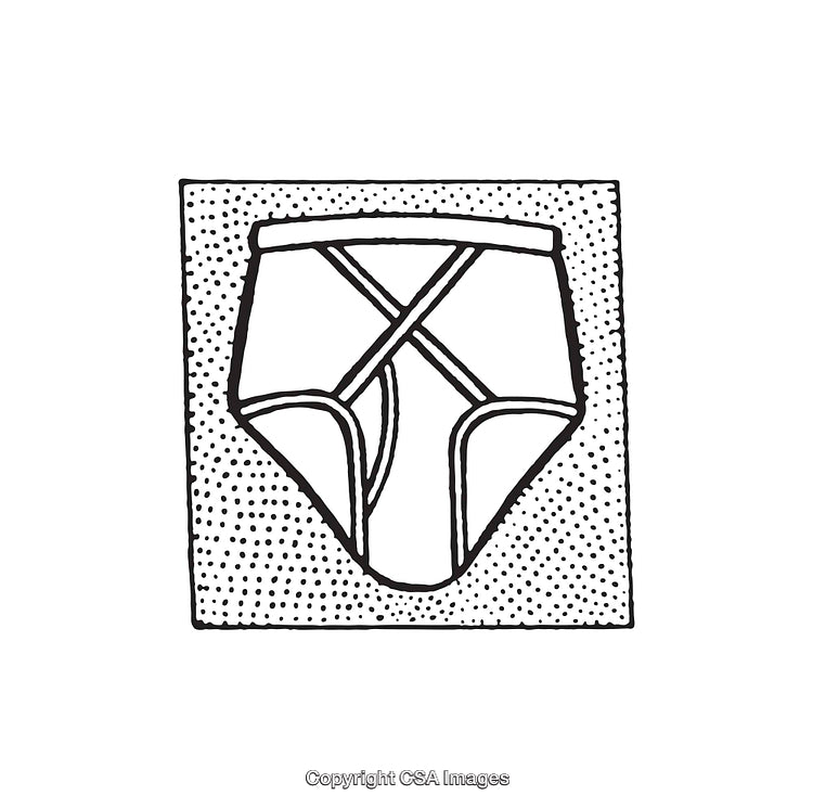 Hand-Drawn Line Art Illustration of Underwear with Geometric Design