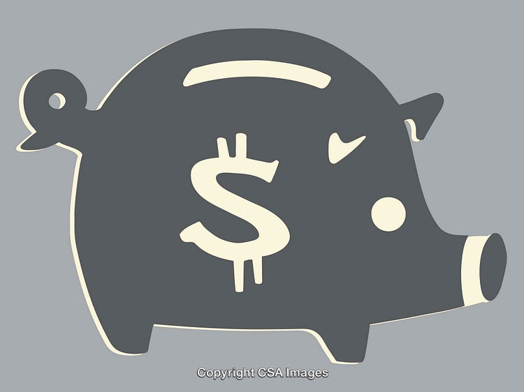 Minimalist Piggy Bank Illustration with Dollar Symbol for Financial Concepts