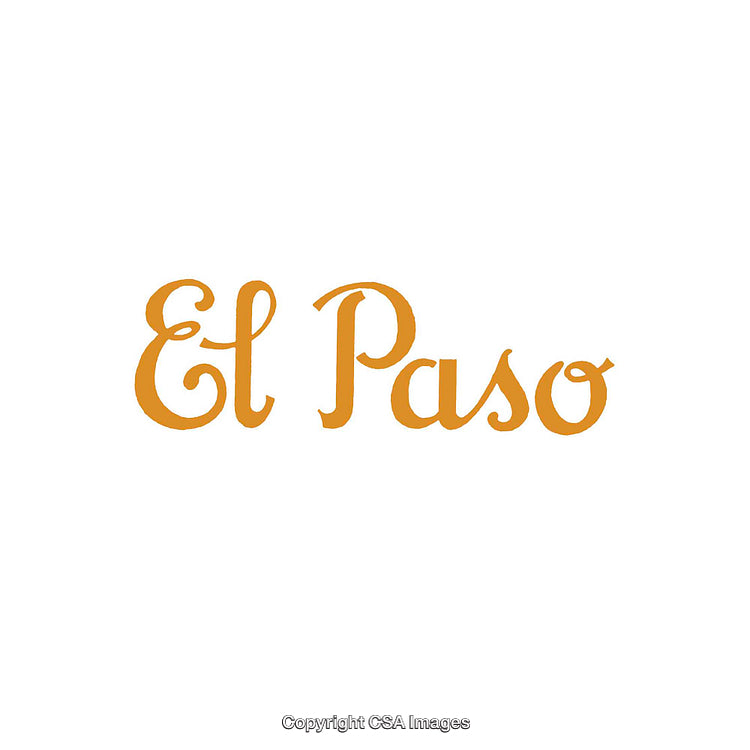 Elegant El Paso Typography in Vibrant Orange over Clean White Background