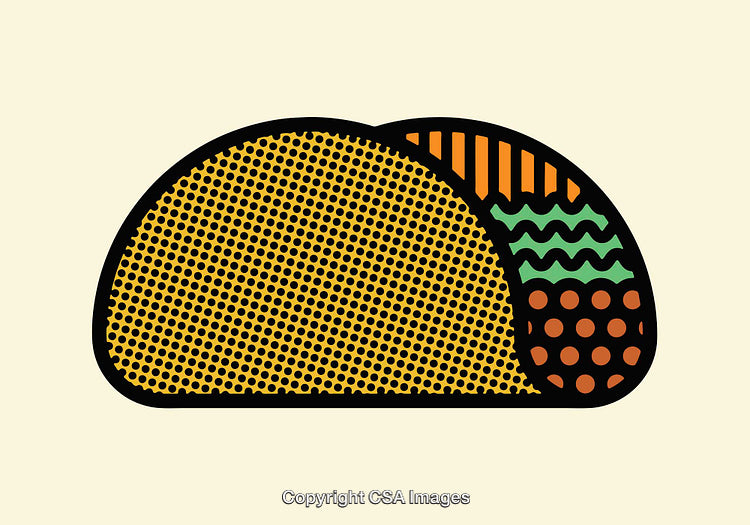 Colorful Abstract Line Art with Bold Polka Dot Patterns and Stripes