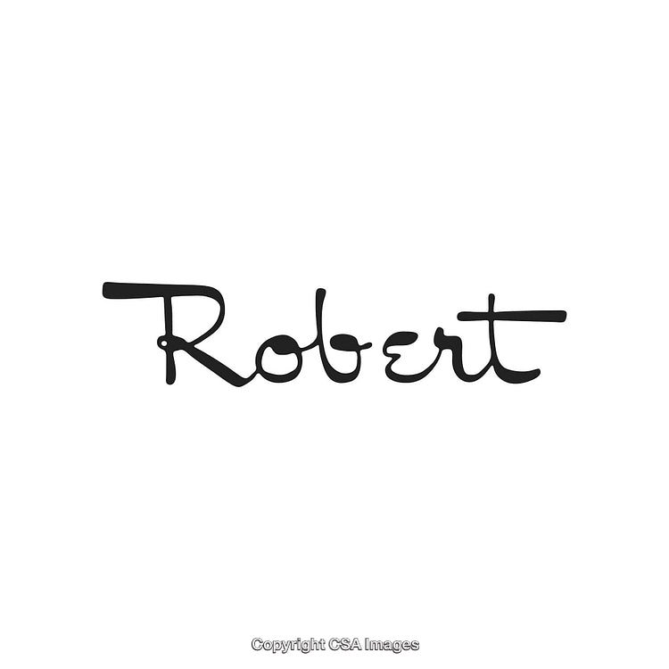 Stylized Handwritten Name Robert in Black on White Background