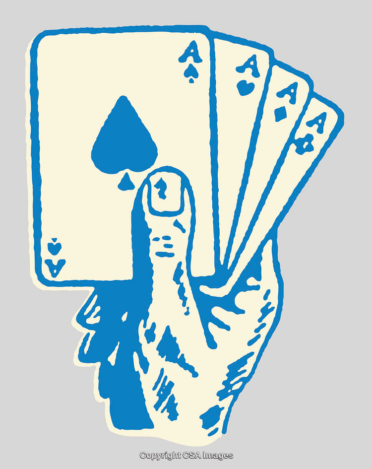 Graphic Illustration of a Four Aces Hand in Playing Cards